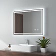 EMKE - EMKE Miroir lumineux salle de bain 70x90cm, Miroir avec l'éclairage, Interrupteur Tactile, Anti-buée, Miroir LED avec Lumière Blanche Froide - vignette