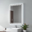 EMKE - EMKE Miroir lumineux salle de bain 70x90cm, Miroir avec l'éclairage, Interrupteur Tactile, Anti-buée, Miroir LED avec Lumière Blanche Froide - vignette