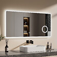 EMKE - EMKE Miroir lumineux salle de bain 120x60cm, Miroir LED avec Interrupteur Tactile, 3x Grossissement, Miroir avec éclairage Lumière Blanche Froide - vignette