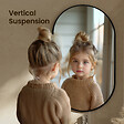 EMKE - EMKE Miroir mural 60 × 100 cm Miroir ovale avec cadre noir, Miroir non lumineux salle de bain - vignette