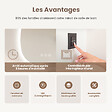 EMKE - EMKE Miroir salle de bain avec éclairage, Miroir asymétrique LED, anti-buée, interrupteur tactile, 3 couleurs de lumière réglable, 65 x 45 cm - vignette