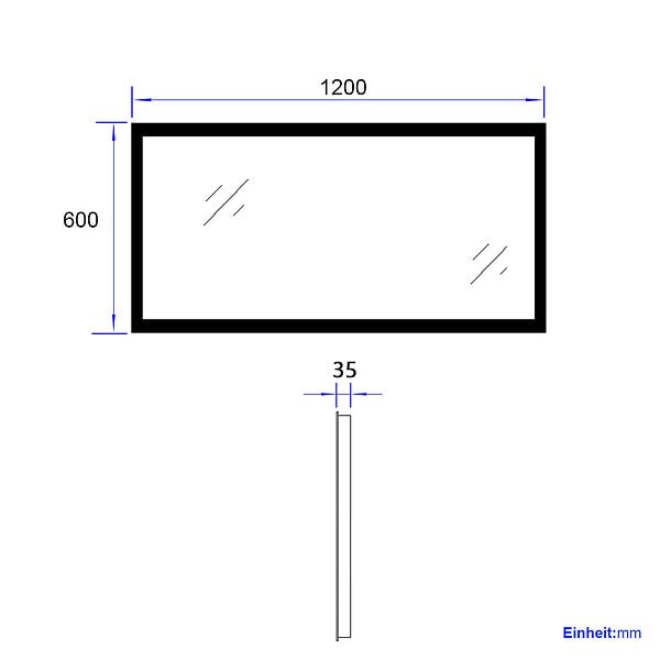 EMKE - EMKE Miroir lumineux salle de bain 120x60cm, Miroir avec éclairage Miroir LED, Lumière Blanche Chaude - large