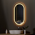 EMKE - EMKE Miroir led salle de bain 50 × 90 cm Miroir salle de bain lumineux avec 3 Couleurs de lumière réglables+Anti-buée, Économie d'énergie miroir led - vignette