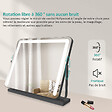 EMKE - EMKE Miroir cosmétique 50x41.6cm, avec 3 LED de couleur à intensité variable, miroir carré noir orientable sur 360° - vignette