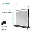 EMKE - EMKE Miroir cosmétique 50x41.6cm, avec 3 LED de couleur à intensité variable, miroir carré noir orientable sur 360° - vignette