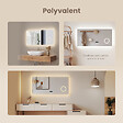 EMKE - EMKE Miroir lumineux salle de bain 100x60cm, Miroir LED avec Interrupteur Tactile, Anti-buée, Horloge, 3x Grossissement, Bluetooth, 3 couleurs de Lumières - vignette