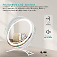 EMKE - EMKE LED Hollywood Miroir de Maquillage Rond avec Interrupteur Tactile Dimmable 3 Couleurs claires 360° Rotatif, Blanc  Diamètre 40cm - vignette