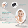 EMKE - EMKE LED Hollywood Miroir de Maquillage Rond avec Interrupteur Tactile Dimmable 3 Couleurs claires 360° Rotatif, Blanc  Diamètre 40cm - vignette