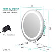 EMKE - EMKE LED Hollywood Miroir de Maquillage Rond avec Interrupteur Tactile Dimmable 3 Couleurs claires 360° Rotatif, Blanc  Diamètre 40cm - vignette