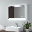 EMKE - EMKE Miroir lumineux salle de bain 50x70cm, Miroir avec l'éclairage, Interrupteur Tactile, Anti-buée, Miroir LED avec Lumière Blanche Froide - vignette