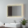 EMKE - EMKE Miroir lumineux salle de bain 70x50cm, Miroir LED avec Interrupteur à bouton, Anti-buée, Miroir avec éclairage lumière Blanche Froide/Chaude - vignette