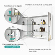EMKE - EMKE Armoires de toilette 75x65cm Blanche Armoire Salle de Bain en Miroir Double Face - vignette
