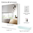 EMKE - EMKE Armoires de toilette 75x65cm Blanche Armoire Salle de Bain en Miroir Double Face - vignette