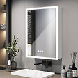 EMKE - EMKE Armoire de Toilette avec Éclairage 50x70cm, Armoire de Salle de Bains avec 3 Couleurs de Lumière, Réglable, Anti-Buée, Prise de Courant - vignette