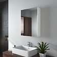EMKE - EMKE Armoires de toilette 50x65cm Blanche Armoire Salle de Bain en Miroir Double Face - vignette