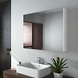 EMKE - EMKE Armoires de toilette 85x65cm Blanche Armoire Salle de Bain en Miroir Double Face - vignette