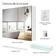 EMKE - EMKE Armoires de toilette 85x65cm Blanche Armoire Salle de Bain en Miroir Double Face - vignette