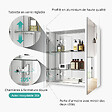 EMKE - EMKE Armoires de toilette 60x65cm Blanche Armoire Salle de Bain en Miroir Double Face - vignette