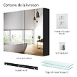 EMKE - EMKE Armoires de toilette 85x65cm Noir Armoire Salle de Bain en Miroir Double Face - vignette