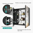 EMKE - EMKE Armoires de toilette 60x65cm Noir Armoire Salle de Bain en Miroir Double Face - vignette