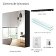 EMKE - EMKE Armoires de toilette 60x65cm Noir Armoire Salle de Bain en Miroir Double Face - vignette