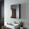 EMKE - EMKE Armoires de toilette 50x65cm Noir Armoire Salle de Bain en Miroir Double Face - vignette