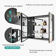 EMKE - EMKE Armoires de toilette 75x65cm Noir Armoire Salle de Bain en Miroir Double Face - vignette