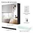 EMKE - EMKE Armoires de toilette 75x65cm Noir Armoire Salle de Bain en Miroir Double Face - vignette