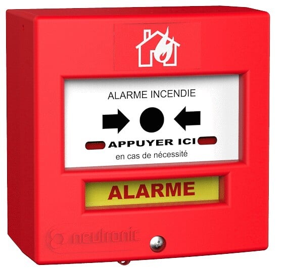 NEUTRONIC - Declencheur manuel Rouge 1 contact avec capot - NEUTRONIC - 4710R1C - large