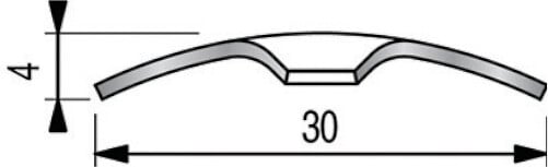DINAC - Seuil plat à visser en laiton poli 30 x 930 mm - large