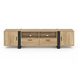 ID MARKET - Meuble TV 200 cm PHOENIX 2 portes 2 tiroirs bois et noir - vignette