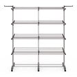 ID MARKET - Séchoir à linge vertical pliable et extensible 4 niveaux MAXI capacité 50M inox et gris - vignette