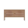 OVIALA - Meuble TV moderne 2 portes L115 cm en métal marron - Dreamy - vignette