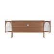 OVIALA - Meuble TV moderne 2 portes L115 cm en métal marron - Dreamy - vignette