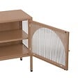OVIALA - Meuble TV moderne 2 portes L115 cm en métal marron - Dreamy - vignette