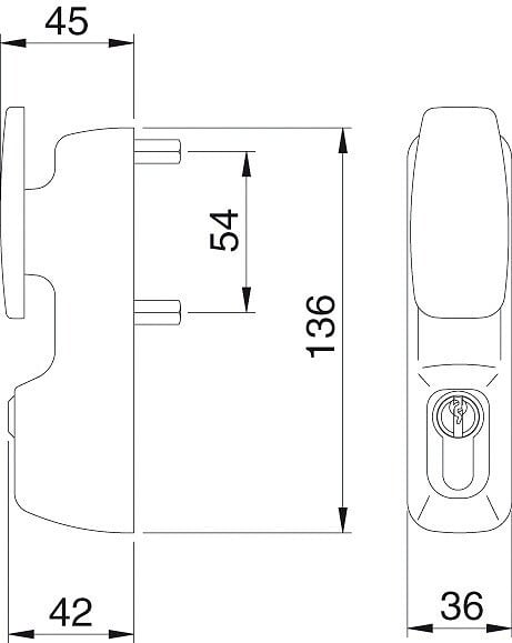 ISEO - Module bouton tirage fixe à  clé argent - ISEO - 94013007 - large