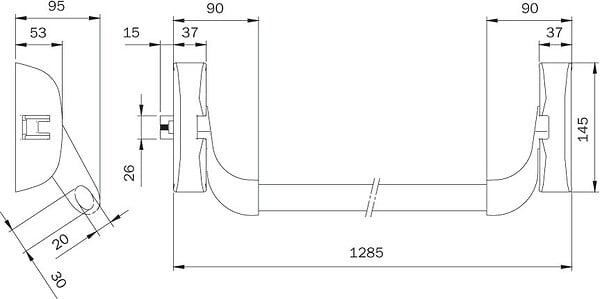 ISEO - Serrure anti panique CF IDEA 1 point à  pêne lateral finition noir - ISEO - 9411113554A - large