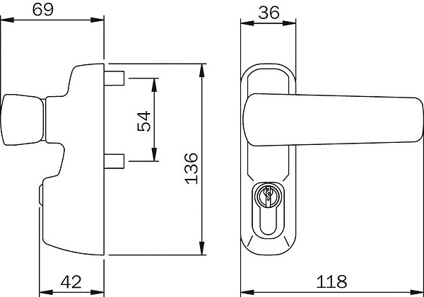 ISEO - Module béquille et cylindre IDEA Blanc - ISEO - 94011004T - large