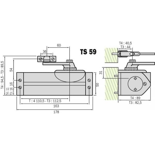 DORMA - Fermeporte modèle TS 59 - large