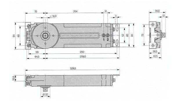 DORMA - Ferme-porte RTS 85 force 3 avec arrêt à  90Â° - DORMA - 85312101 - large
