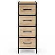 ID MARKET - Meuble d'appoint 4 tiroirs UTAH 30x30x80 cm chiffonnier pour entrée salle de bain design industriel - vignette