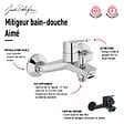 JACOB DELAFON - Pack baignoire droite 170 x 75 Elise + tablier angle + pommeau et mitigeur bain noir Aimé + pare bain noir + vidage - vignette