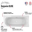 JACOB DELAFON - Pack baignoire droite 170 x 75 Elise + pare bain chromé + vidage - vignette