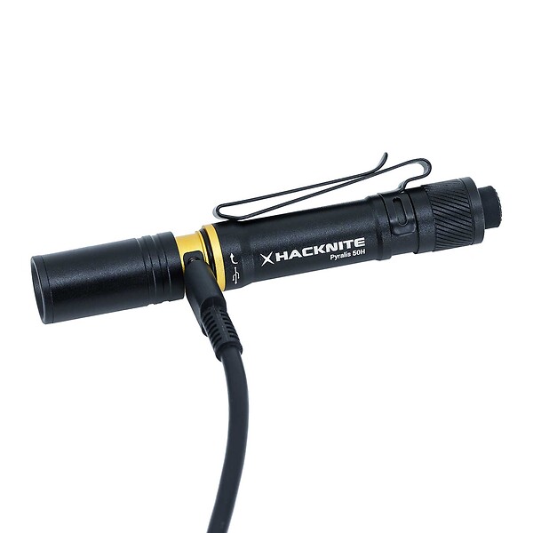 HACKNITE - Lampe de poche LED stylo hybride rechargeable et piles - PYRALIS 50H Hacknite - large