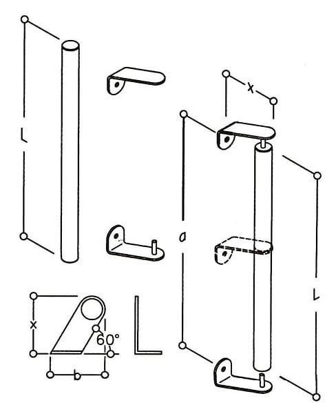 HERACLES - Kit de fixation double inox - HERACLES - KITMB1.1A.38-48 - large