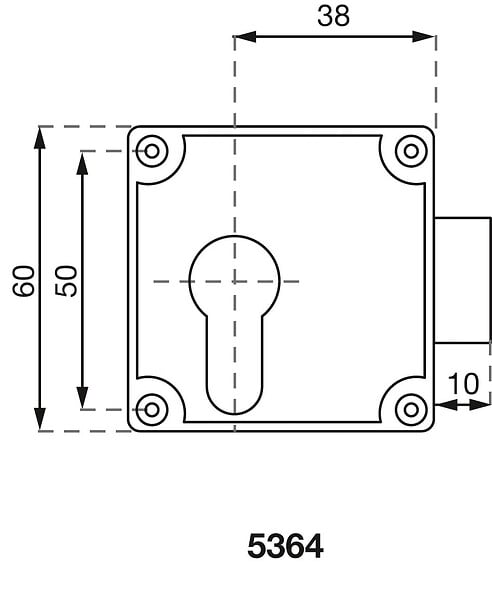 VACHETTE - Serrure de meuble en applique réversible pour cylindre européen - VACHETTE - 11417 - large