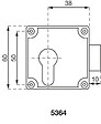 VACHETTE - Serrure de meuble en applique réversible pour cylindre européen - VACHETTE - 11417 - vignette