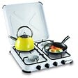 KEMPER - Plaque de cuisson gaz portable 4 feux - Réchaud gaz 4650W Blanc Couvercle et grilles amovibles Camping Cuisine Exterieure KEMPER - vignette