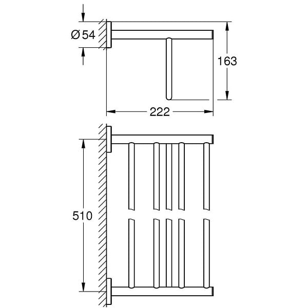 GROHE - Porte-serviettes multiple BAUCOSMOPOLITAN GROHE 40462001 chrome - large