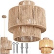 TECTAKE - Suspension ALLEGRA en jute au style bohème 40W marron naturel - vignette
